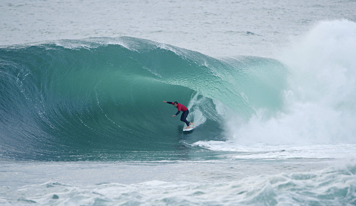 Ryan \"Hippo\" Hipwood charges a truly epic barrel at Ours. Photo: <a href=\"http://www.redbullsignatureseries.com/cape-fear-2014\">Red Bull</a>