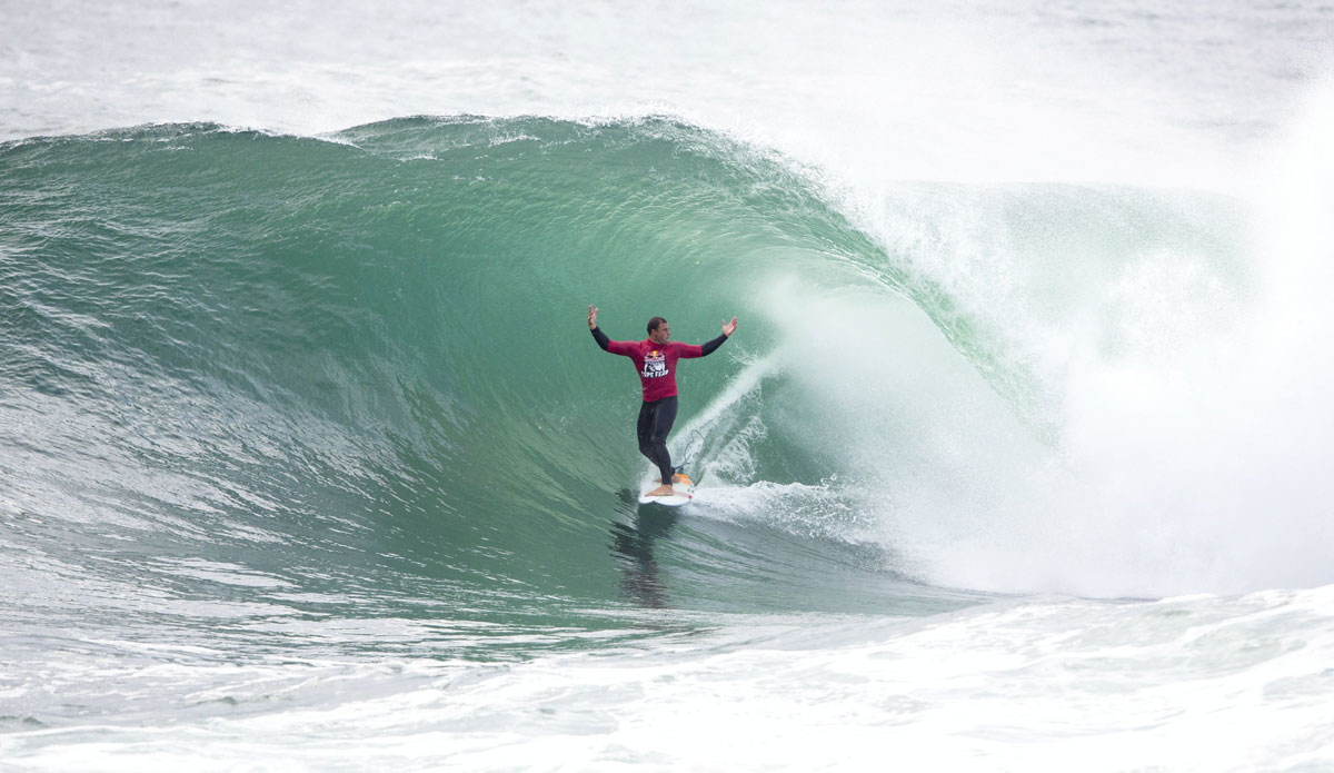 Ryan Hipwood lets his presence be known. Photo: <a href=\"http://www.redbullsignatureseries.com/cape-fear-2014\">Red Bull</a>