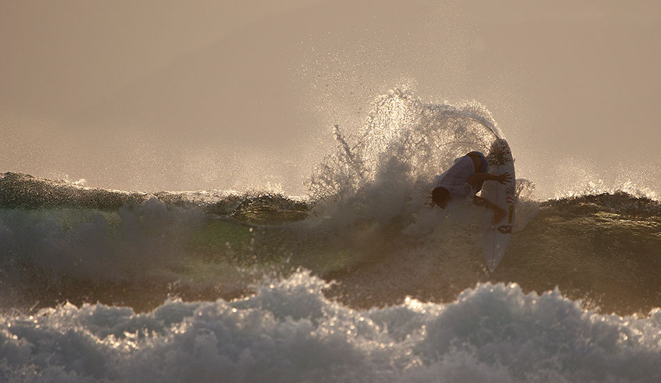 Jay Davies ripping the top off a Lakey Peak wave. Photo: <a href=\"http://www.reposarphoto.com\">Jason Reposar</a>