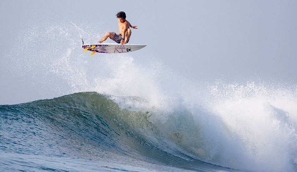 Lee Wilson Launching on a Ketawel ramp in Bali. Photo: <a href=\"http://www.reposarphoto.com\">Jason Reposar</a>