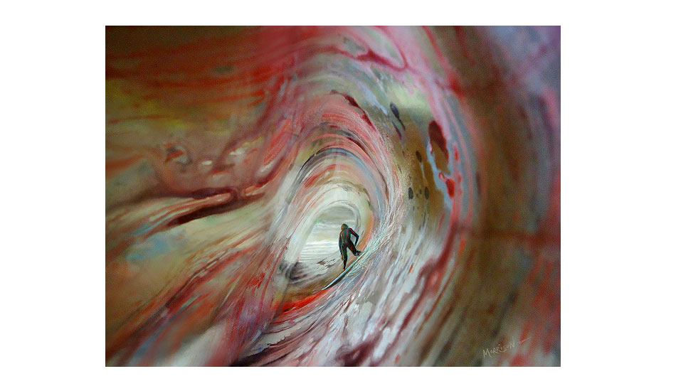 Tye dye barrel. Photo: <a href=\"http://www.envirosurfartseries.com\" target=_blank>Richard Morrison</a>