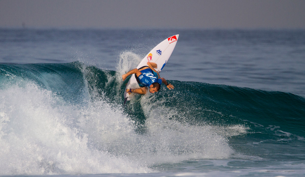 Tiago Pires of Portugal (pictured) winning his Round 1 heat at the Billabong Rio Pro in Brasil on Wednesday May 7, 2014. Photo: <a href=\"http://www.aspworldtour.com/\">ASP / Smorigo</a>