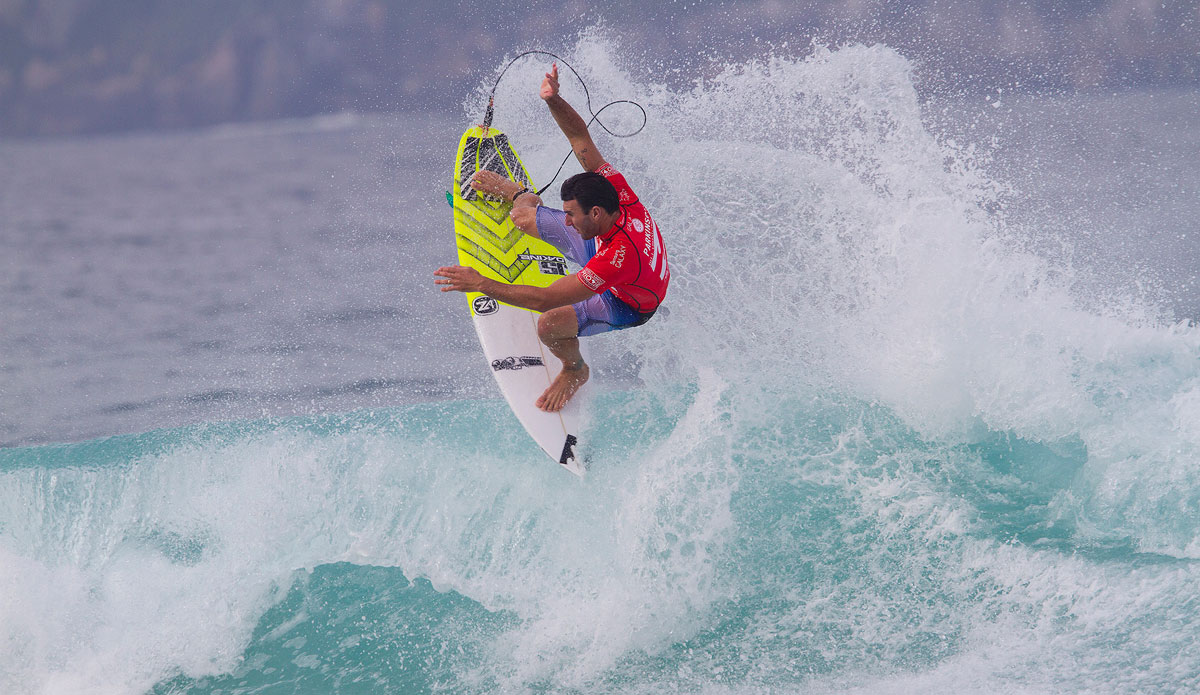 Joel Parkinson of Coolangatta, Australia (pictured) won his Round 1 heat at the Billabong Rio Pro defeating Jeremy Flores (FRA) and Glenn Hall (AUS) to advance directly in to Round 3 on Wednesday May 7, 2014. Photo: <a href=\"http://www.aspworldtour.com/\">ASP / Smorigo</a>