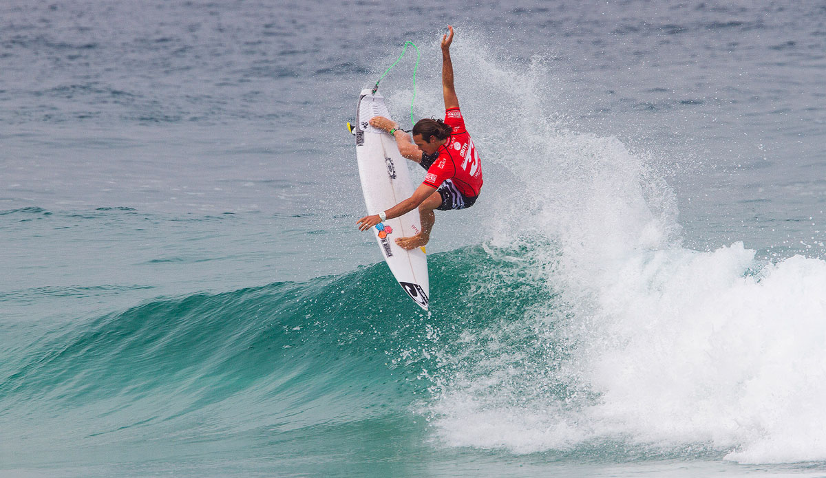 Jordy Smith of Durban, South Africa (pictured) won his Round 1 heat at the Billabong Rio Pro defeating Fred Patacchia (HAW) and Travis Logie (ZAF) to advance directly into Round 3 on Wednesday May 7, 2014. Photo: <a href=\"http://www.aspworldtour.com/\">ASP / Smorigo</a>