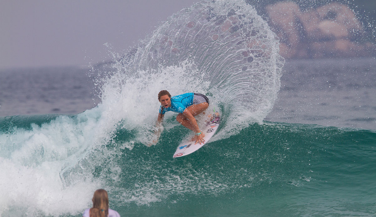 Nikki Van Dijk of Phillip Island, Australia (pictured) won her Round 1 heat at the Billabong Rio Pro advancing directly into Round 3 on Wednesday May 7, 2014. Van Dijk defeated Bianca Buitendag (ZAF) and Coco Ho (HAW). Photo: <a href=\"http://www.aspworldtour.com/\">ASP / Kirstin</a>