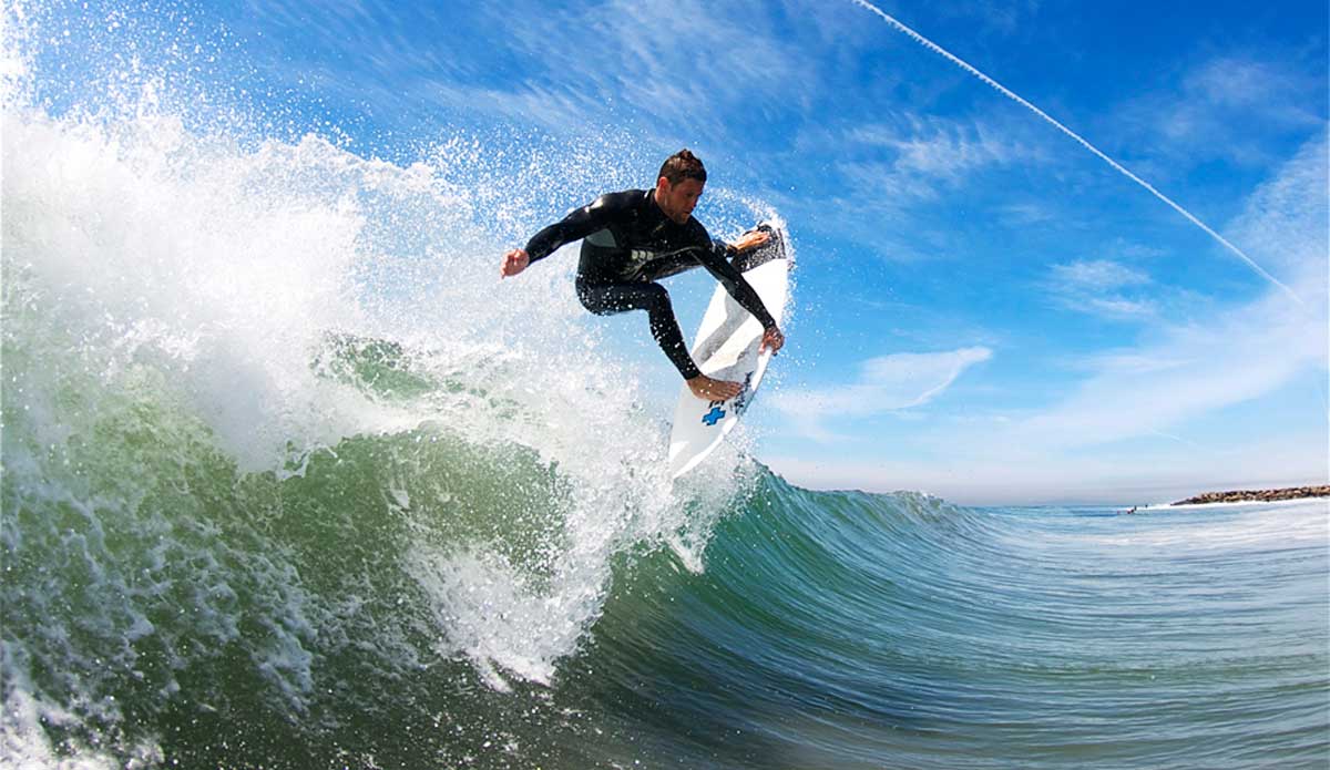 This day worked out kind of cool. East Coaster Vince Boulanger and I, despite the lack of swell had a hunch that a little sand bar might be happening. When we got there, It was really small, but it was uncrowded and there was some little wedges coming in. We went out, had some fun and nailed this cool little nugget. Photo: Robb Wilson