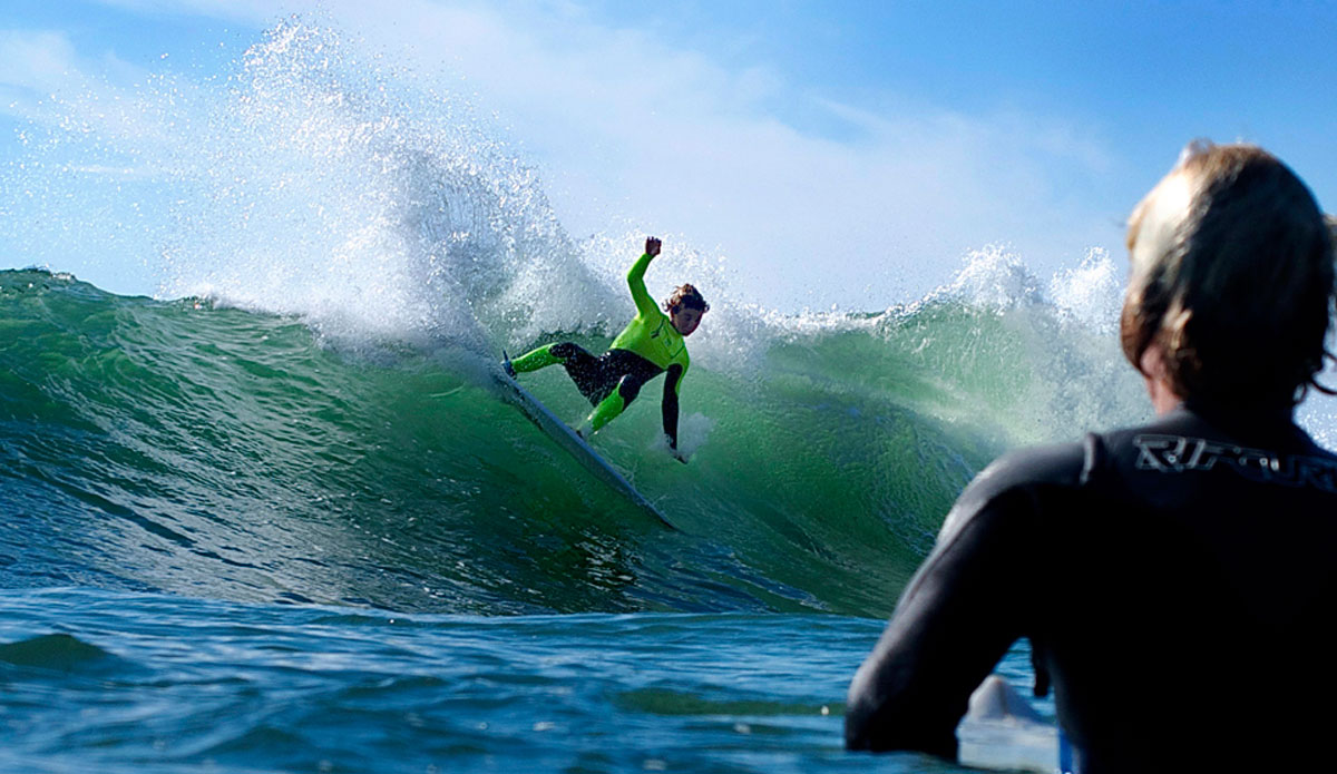 Griffin Colapinto, slicing and dicing the crowds at Rincon, Ca. Photo: Robb Wilson