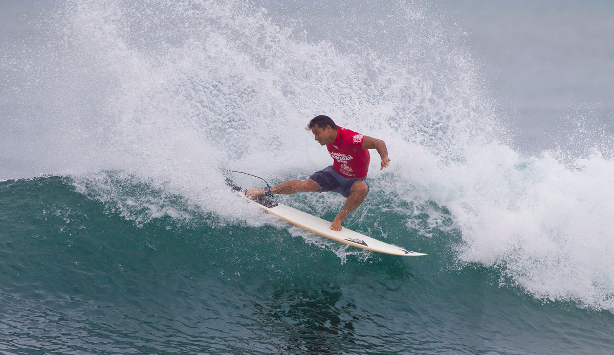 Michel Bourez of Tahiti (pictured) placing second in his Round 3 heat at the Hawaiian Pro. Photo: Masurel/<a href=\"http://www.worldsurfleague.com/\">WSL</a>