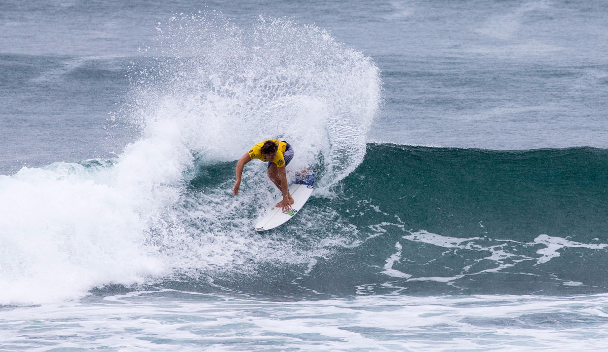 Conner Coffin of the United States (pictured) placed second in his Round 3 heat at the Hawaiian Pro. Photo: <a href=\"https://instagram.com/tony_heff/\"> Tony Heff/<a href=\"http://www.worldsurfleague.com/\">WSL</a>