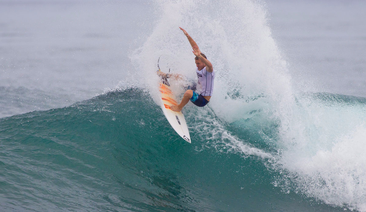 Dusty Payne of Hawaii (pictured) placing second in his Round 3 heat at the Hawaiian Pro. Photo: Masurel/<a href=\"http://www.worldsurfleague.com/\">WSL</a>