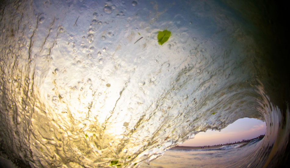 Sunset inside the barrel. Photo:<a href=\"http://ryanmackphoto.blogspot.com/\" target=_blank>Ryan Mack</a>.