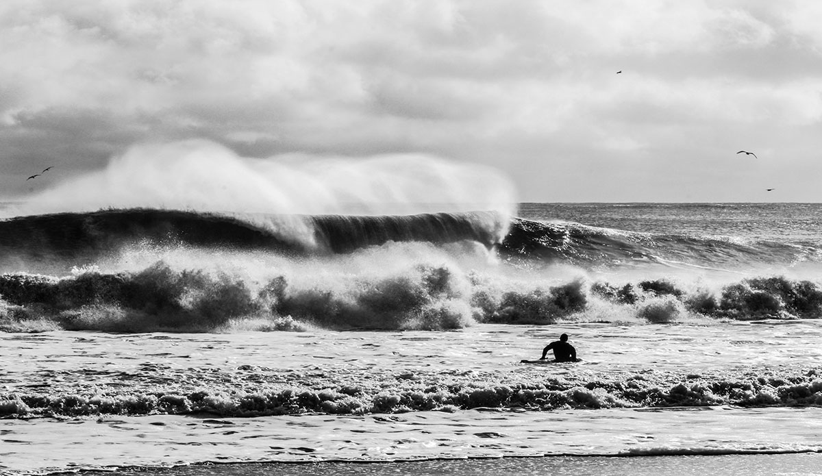 This wave is probably the biggest wave I\'ve seen here in NJ. Photo: Ryan Simalchik