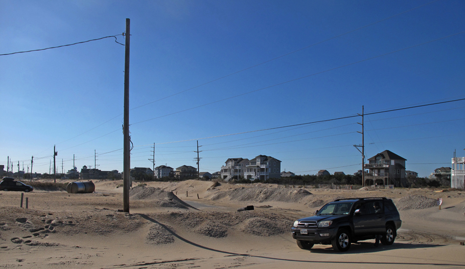 After all the Nor\'easters, Rodanthe was looking like a sandy, snowy apocalyptic state. Photo: Weisberg