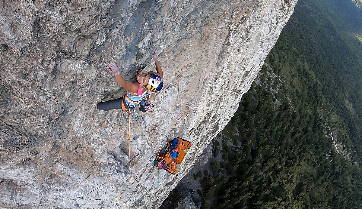 Until I sent this crux pitch of the third mountain, Mount Yamnuska on “Blue Jeans Direct,” I didn’t know if my pipe dream goal of the Canadian Trilogy was possible for me this season. This moment is when everything clicked together and I fired this bouldery sequence.
@GoPro Photo taken by Priscilla Mewborne