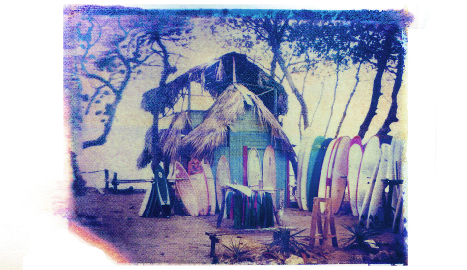 Surf hut. This was the hut where I rented boards each morning. I must have taken a hundred Polaroids of this shack. It was where I wanted to live: in those colors, next to the beach and surrounded by boards. Every time I saw it made me smile. Image: <a href=\"http://shehitpausestudios.com/\" target=\"_blank\">Schwartz</a>