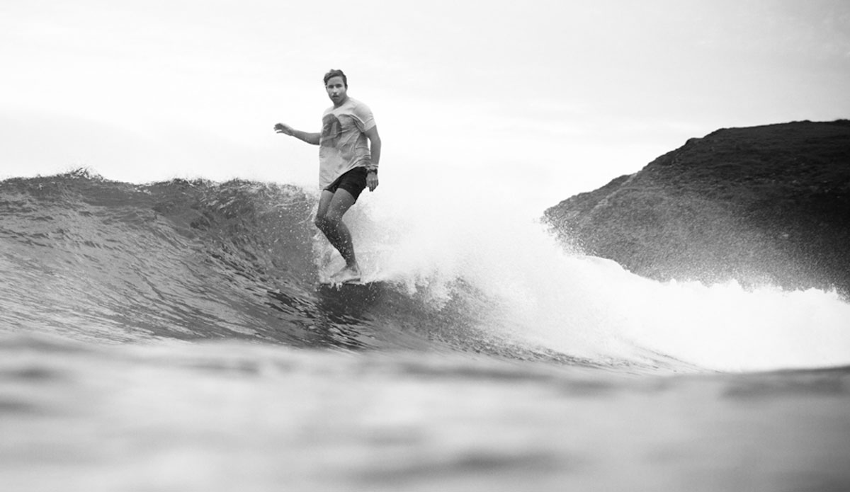 Mathieu hanging ten at Crescent Head. Photo: <a href=\"http://thomaslodin.tumblr.com/\">Thomas Lodin</a>