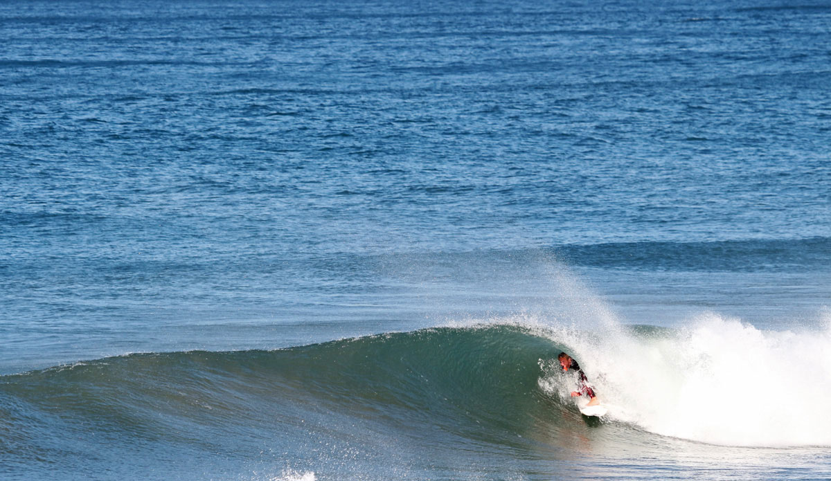 Noah Erickson deep inside a little gem. Photo: Shayla Chippendale