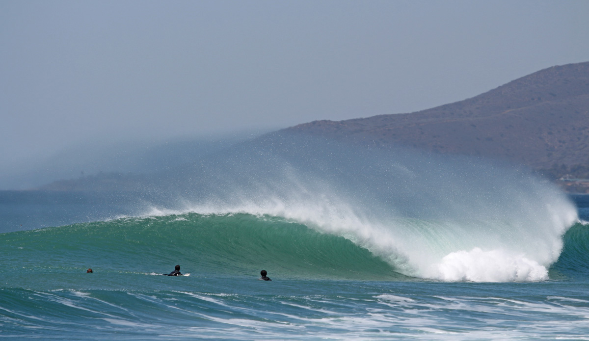 What a good combo swell can produce, plus howling Santa Ana winds. Photo: Shayla Chippendale