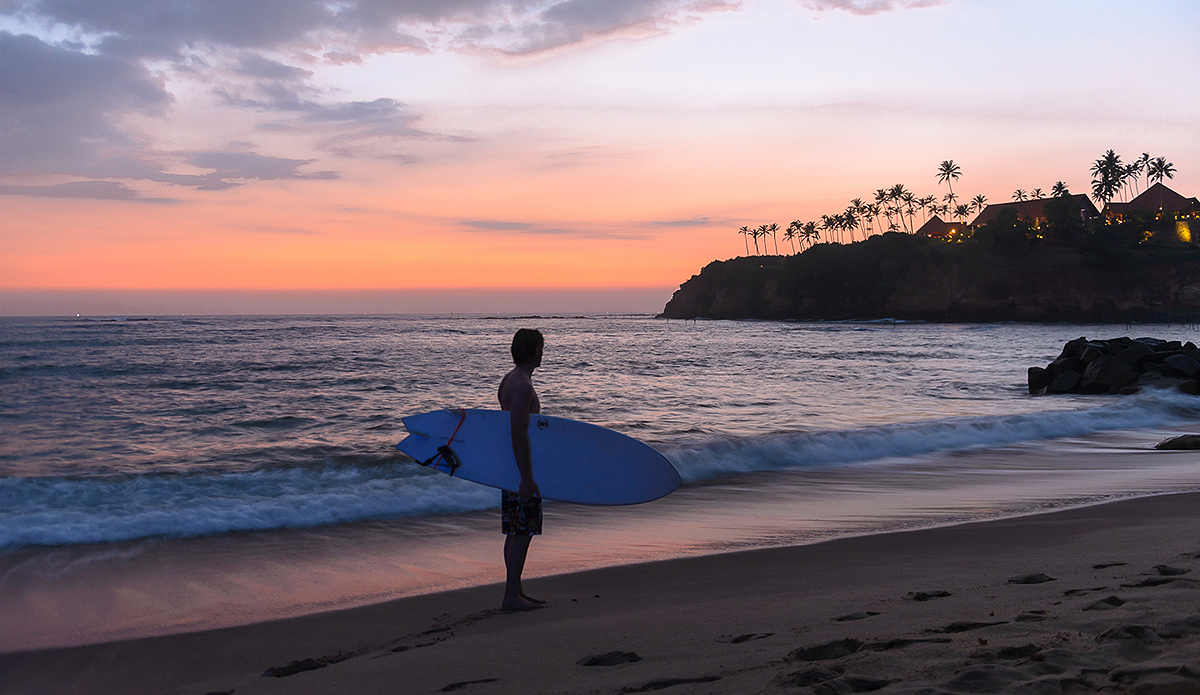 Last light on the last day. Au revoir Weligama. Photo: Charles Audet