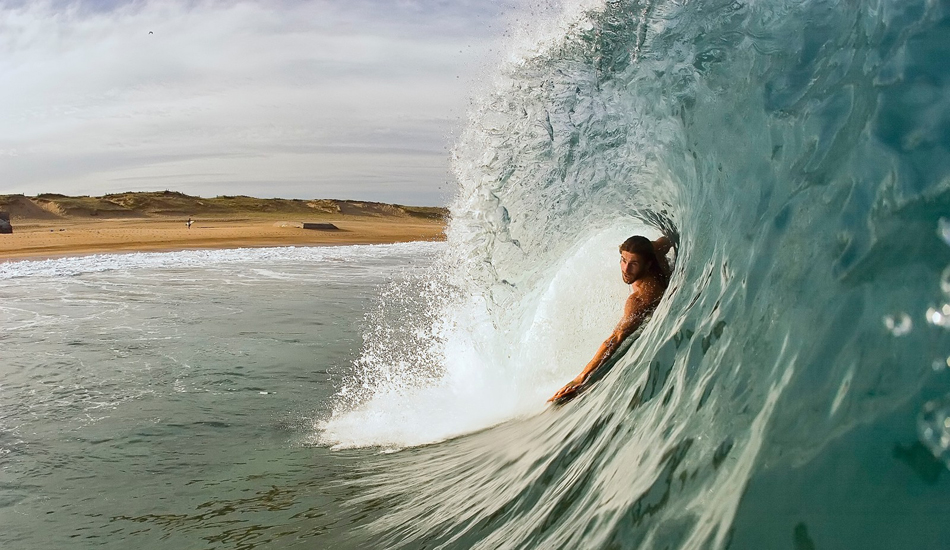 Arthur Vnd der Putten body surfing in Landes country. Photo: <a href=\"https://www.facebook.com/SalernoPhoto\"> Stéphane Salerno