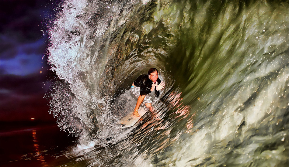 Landes coutnry night surf. Cedric Sallaberremborde. Photo: <a href=\"https://www.facebook.com/SalernoPhoto\"> Stéphane Salerno