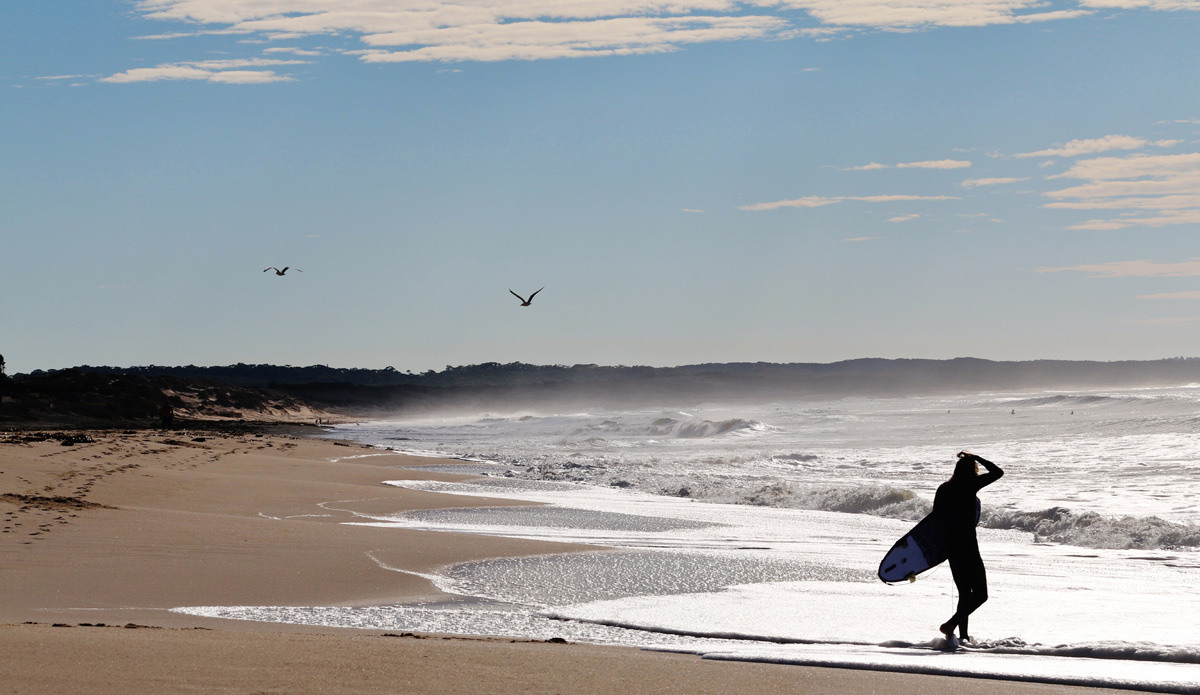 Bliss. A local surfer making a peaceful entry into the ocean on a cold winter morning. Photo: <a href=\"http://rickycavarra.com\">Ricky Cavarra</a>