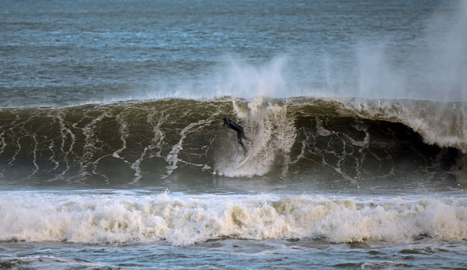 Not only does Dan Kennedy teach the youth of Monmouth County, he also makes super late drops on bombs. Lets hope water safety is also in those textbook. Photo: <a href=\"http://www.rozbernsurf.com\":> Kevin Strickland</a>