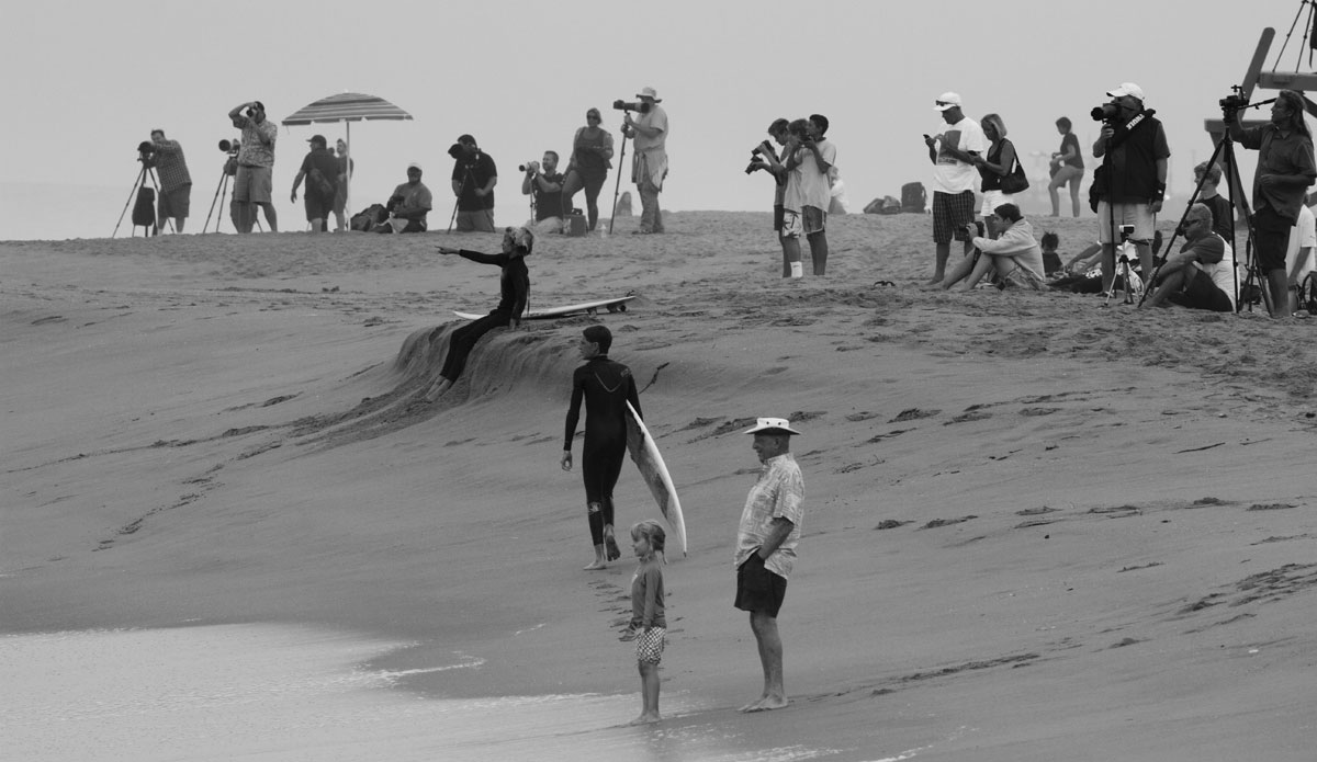 I photographed the Wedge this summer for the first time. I don\'t think I\'ve ever seen a beach more crowded than this one. This from the weekend before Marie hit. Photo: <a>Kevin Jansen</a>