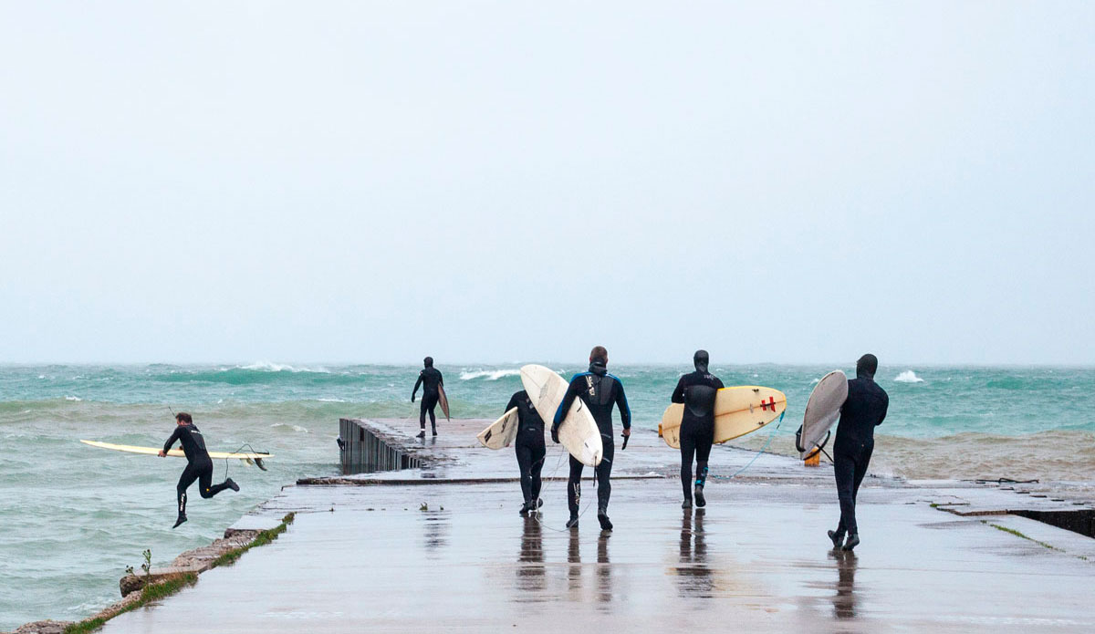 Surfers heading into their \"heats.\" Photo: <a href=\"http://instagram.com/lucasmurnaghan\">Lucas Murnaghan</a> | <a href=\"http://www.surfthegreats.org/\">Surf the Greats</a>