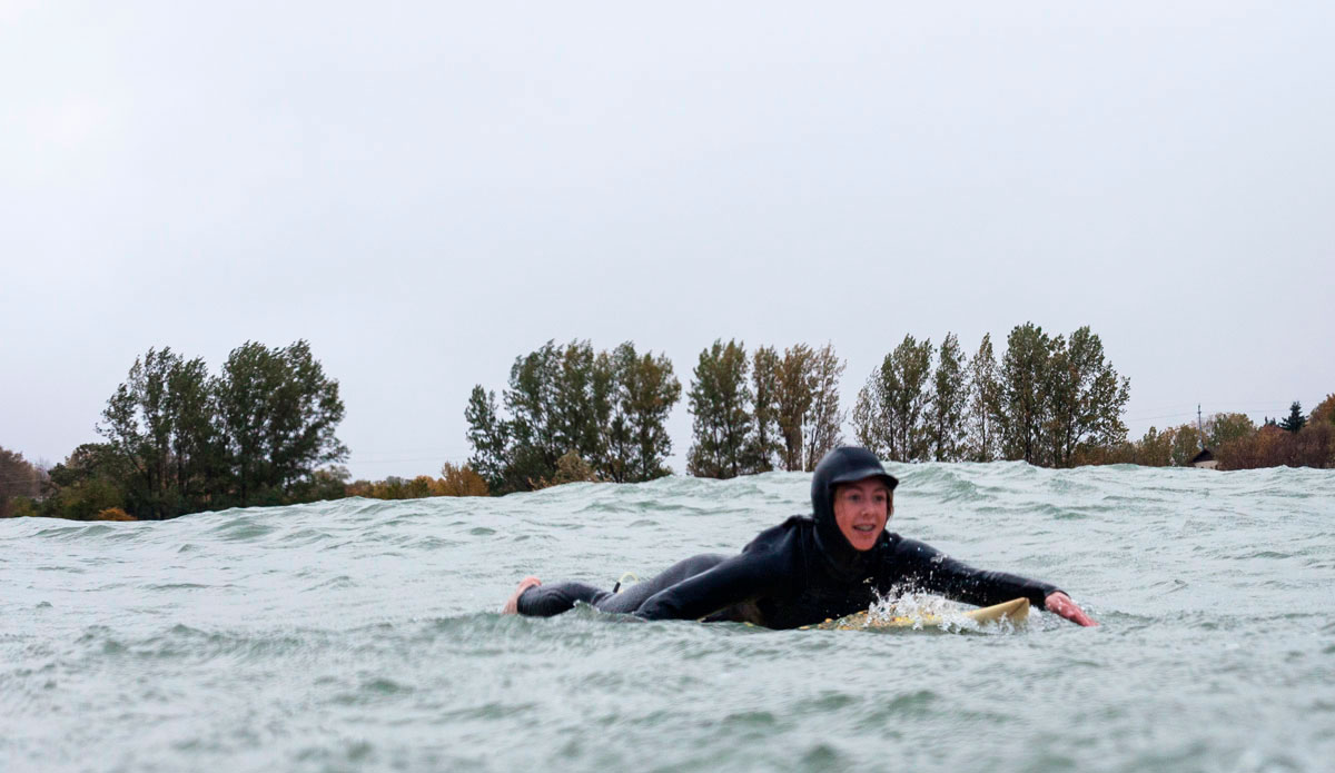 Hannah Simmis, Horseshoe Valley, Ontario. Photo: <a href=\"http://instagram.com/lucasmurnaghan\">Lucas Murnaghan</a> | <a href=\"http://www.surfthegreats.org/\">Surf the Greats</a>