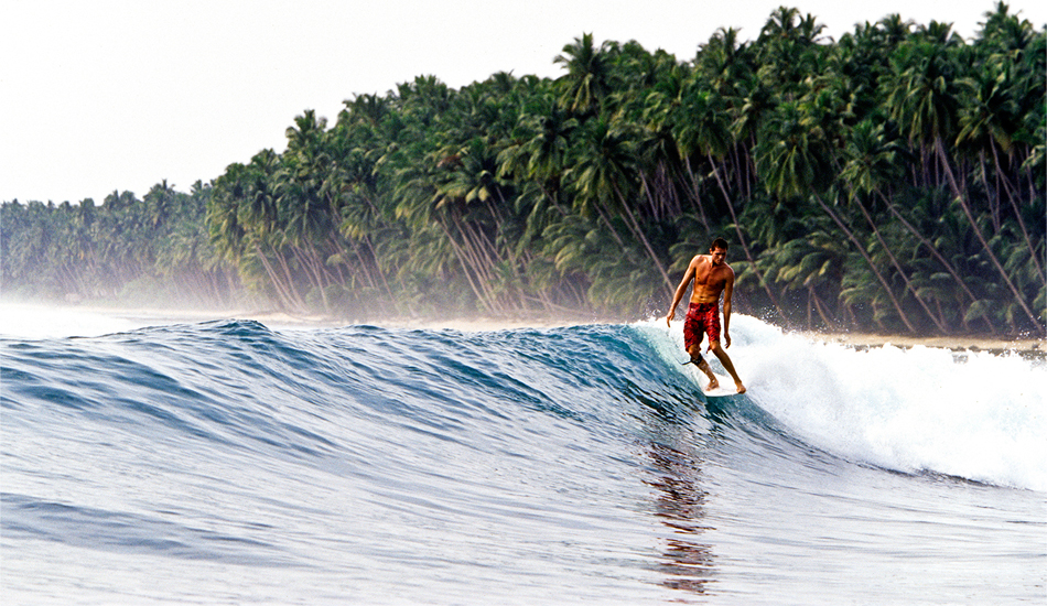 Indonesia. Sam Bleakley gets on the nose in the Batu Islands, north of the Mentawai. This bay holds several right reef waves and a fantastic all-coconut backdrop for a lovely tropical ambience and always has fewer boats and surfers than the Mentawai islands. Image: <a href=\"www.tropicalpix.com\" target=\"_blank\">Callahan</a>/<a href=\"http://www.facebook.com/pages/SurfEXPLORE/153813754645965\" target=\"_blank\">surfEXPLORE</a>