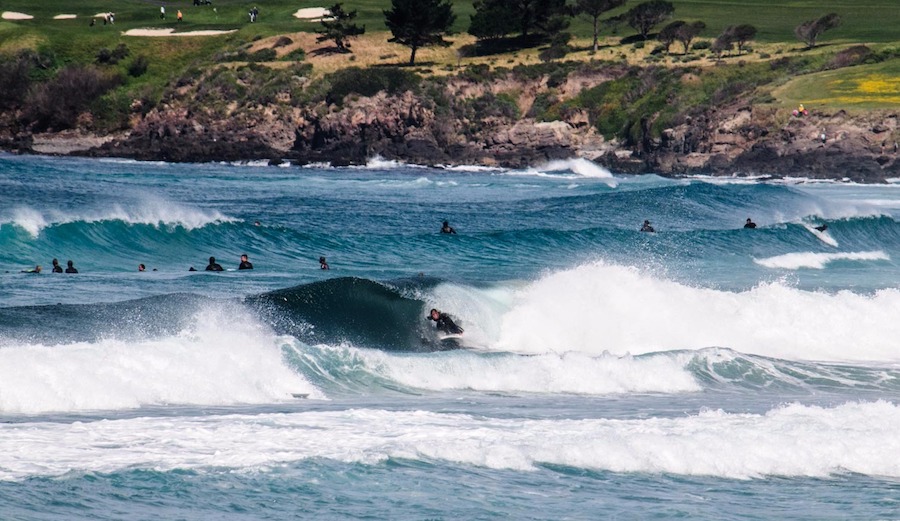 Beautiful backdrop for a nice little tube in central California. Carmel, California. 4/14/17. Photographer: Bill Cornick