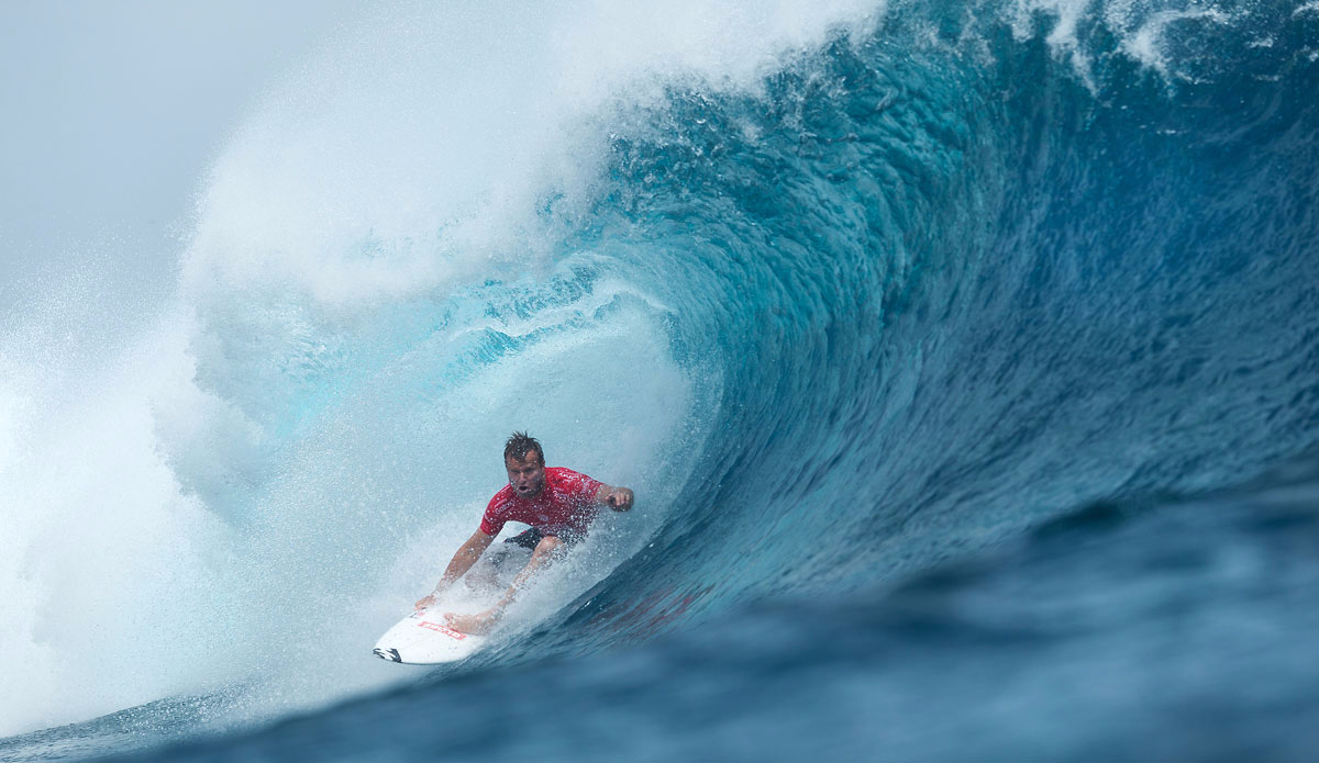 Taj Burrow fof Yallingup, Western Australia (pictured) eliminated in Round 2, finishing equal 25th overall at the Billabong Pro Tahiti. Photo: <a href=\"http://www.worldsurfleague.com/\">WSL</a>/<a href=\"https://instagram.com/kc80/\">Cestari</a>