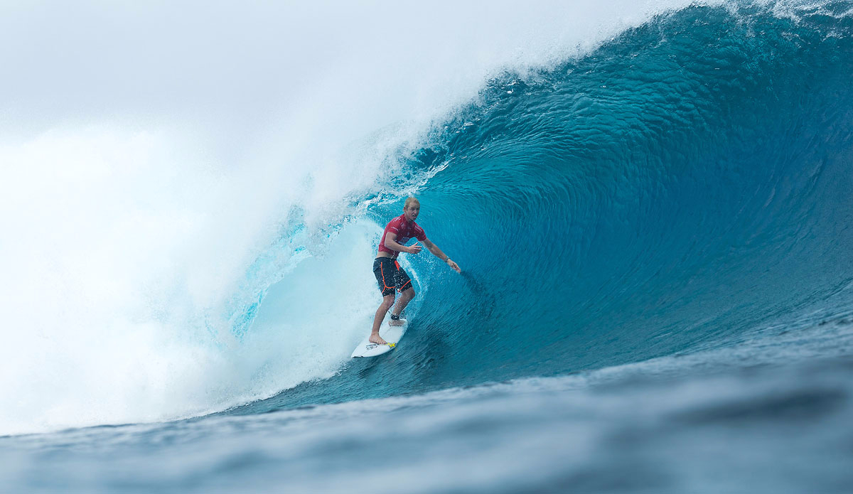 Nat Young of Santa Cruz, California, USA (pictured) eliminated during Round 2 of the Billabong Pro Tahiti placing equal 25th overall. Photo: <a href=\"http://www.worldsurfleague.com/\">WSL</a>/<a href=\"https://instagram.com/kc80/\">Cestari</a>