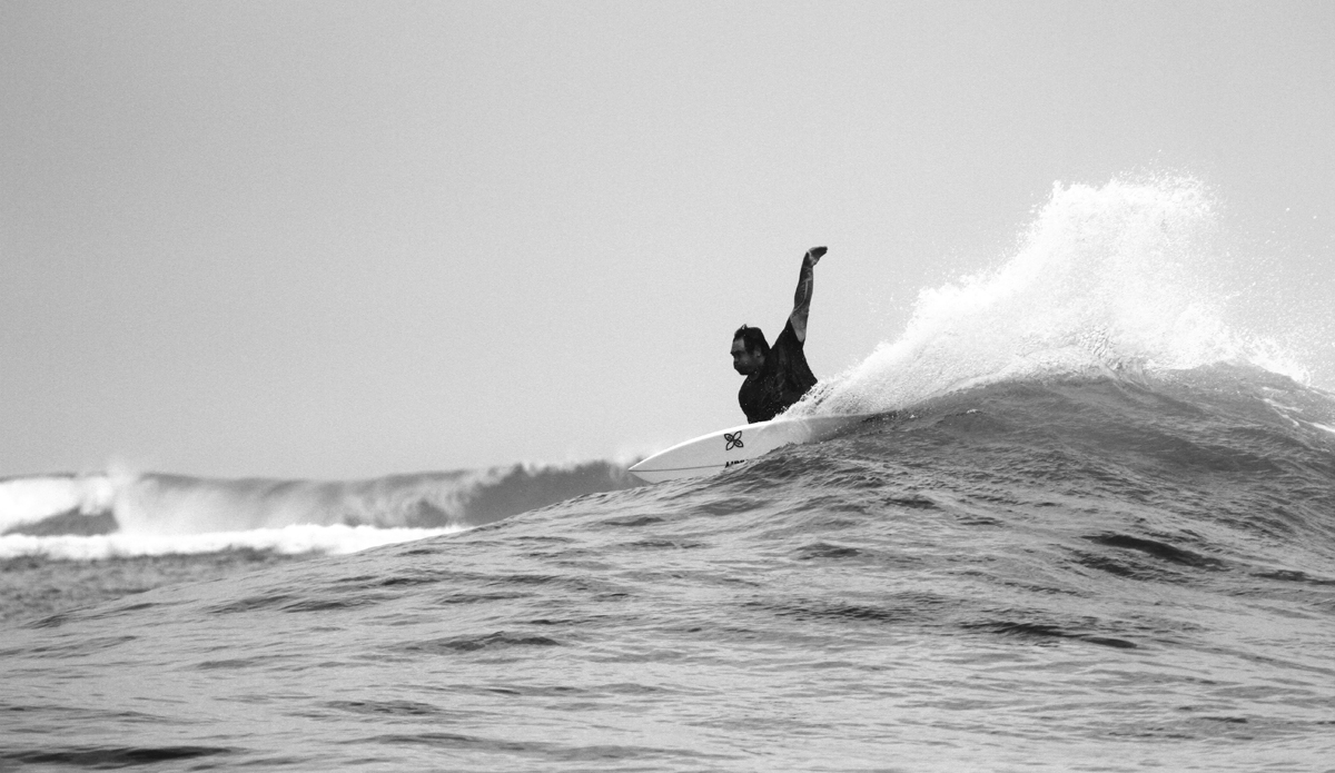 Warren is one of the most modest shredders in Tahiti. A lot of guys stay at his bungalows. He\'ll take them out to the reefs on his boat, paddle out and smoke the whole crew. Photo: <a href=\"https://www.facebook.com/pages/Jared-Sislin-Photography/258114520882025\">Jared Sislin</a>