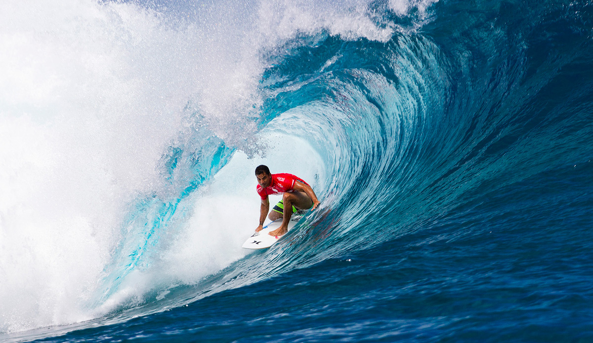 \"As soon as I paddle for a wave I can hear the crowd going nuts,\" Bourez said. \"I saw his wave, it was a really good one, but mine was a clean exit. I thought he was going to get close but he\'s not going to get it.\" Photo: ASP