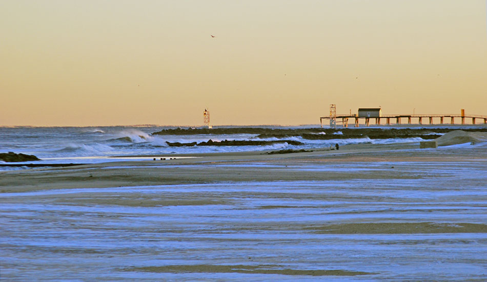 Empty beach. Sun is going down. Time to warm up. Photo: Tim Leopold