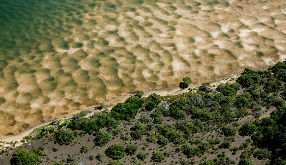 Sand scallops shot from a helicopter a few days after a week of flooding rains. I really love nature\'s textures and patterns you see from above. Photo: <a href=\"http://www.stsurfimages.com/\">Tom Woods</a>