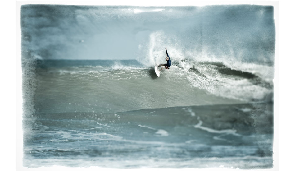 This image was captured during Hurricane Sandy in Cocoa Beach, Florida. I reworked the image to give it a monochromatic appearance with blues and grays to relate the feeling of wild conditions and weather we were experiencing related to the storm. Photo: <a href=\"http://www.marksainwilson.com/?splash=1\" target=_blank>Mark Wilson</a>