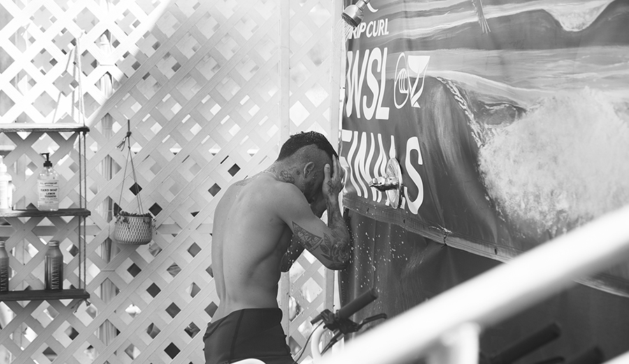 Filipe Toledo, trying to wash off the pain of failing to capture his first title. 