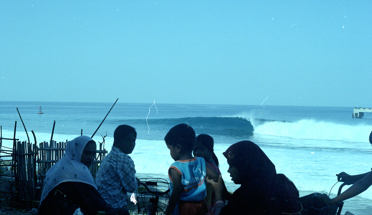 We spent just over a week at this wave In India and it was like this almost the whole time. Families gathered at the beach to watch us, as they had never seen surfers before. Indian Coast 2011. Photo: <a href=\"http://trevorgordonarts.com\">TrevorGordonArts.com</a>