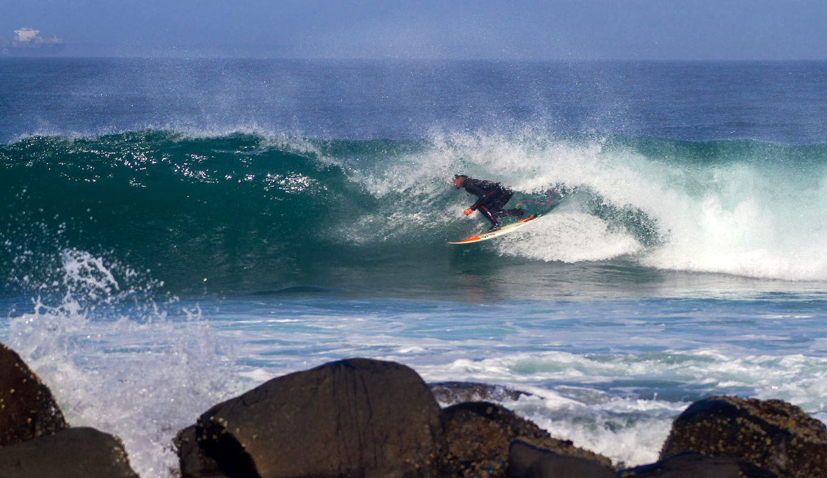 Wayne Monk driving through a fun little one at a point break down the drag. Photo by: Tyerell Jordaan