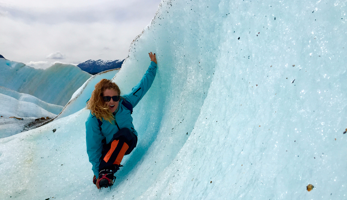 Exploring and getting barreled, at the end of the day, it\'s all the same epic feeling! This shot was taken while trekking a glacier in Rio Tranquilo, Patagonia, Chile. Photo: <a href=\"https://instagram.com/diosadelacosta/\">@diosadelacosta</a>