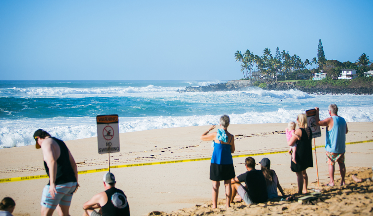 And the onlookers were on hand for the lifeguards to deal with.