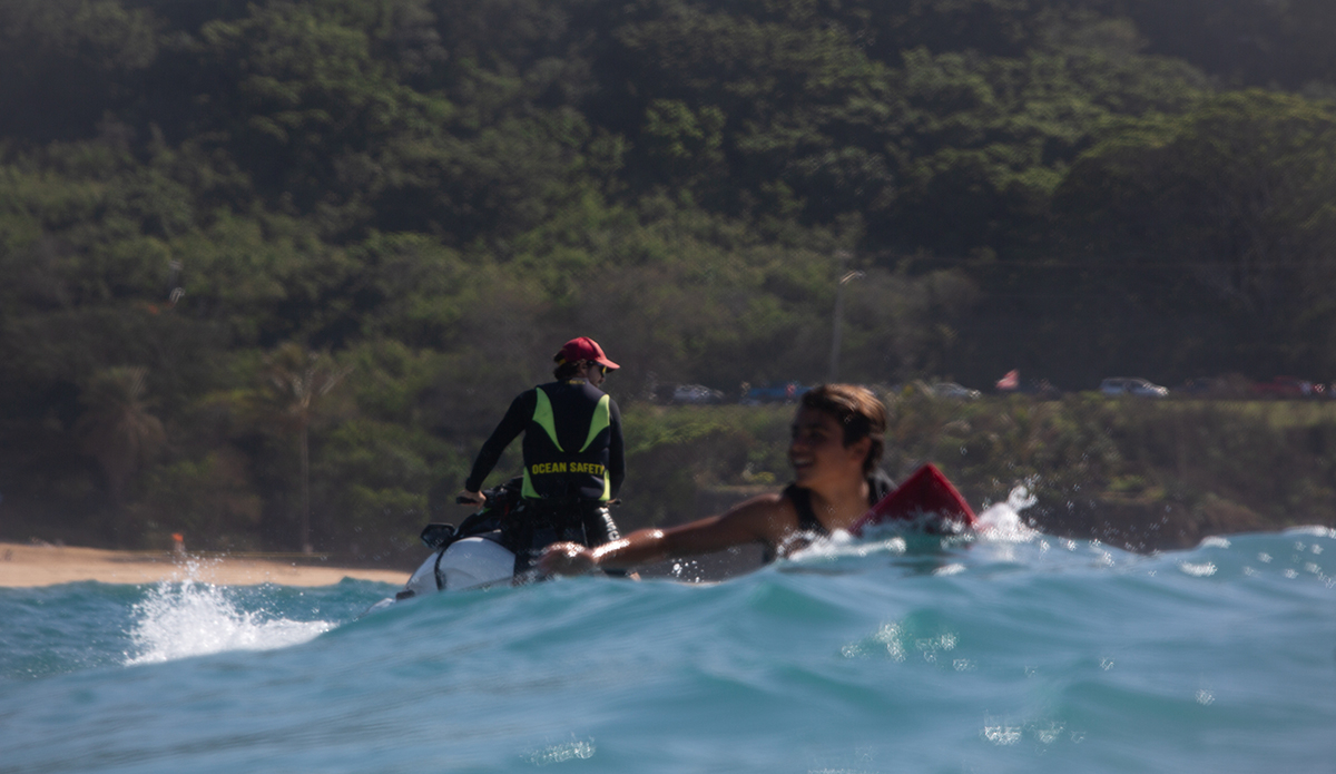 Groms got in on the action too, with water patrol watching closely. 