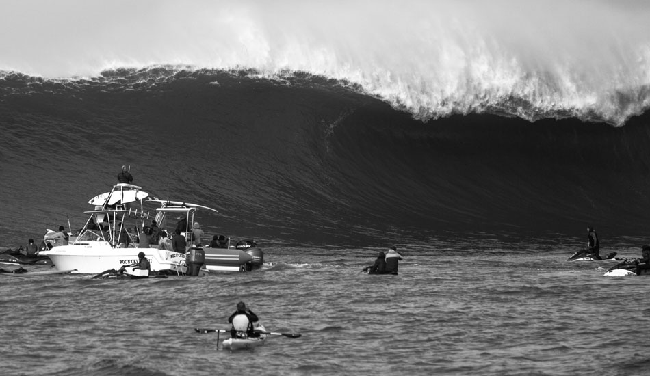 Mavericks is not a gentle wave, is it? Photo: <a href=\"http://www.adamwarmington.com/\">Adam Warmington.</a>