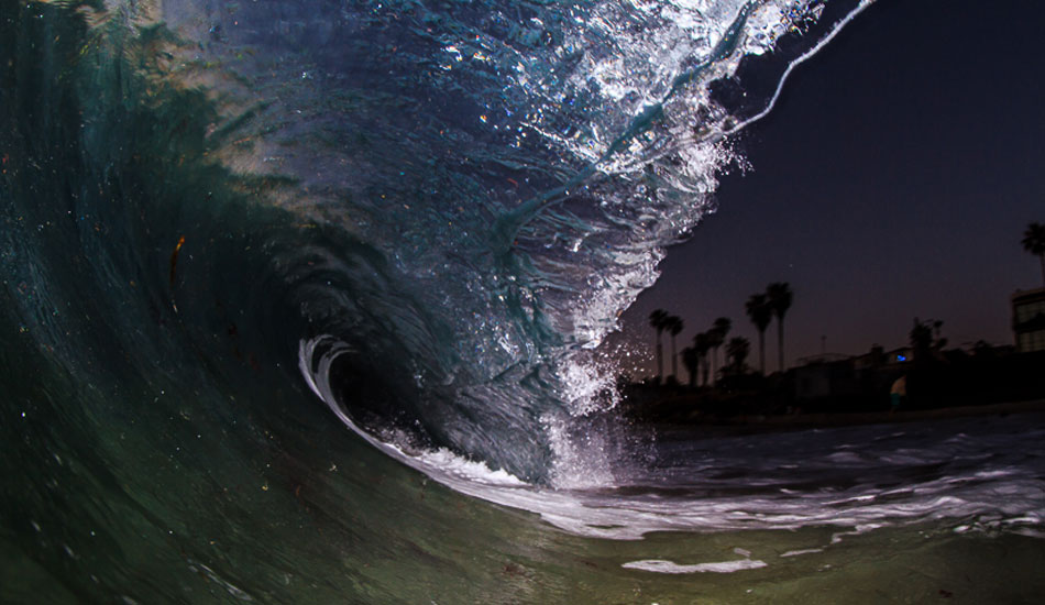 Dusk Palms. Just a clean wave shot in La Jolla at night. Photo: <a href=\"http://surfingeye.com/\">Ronald Hons</a>