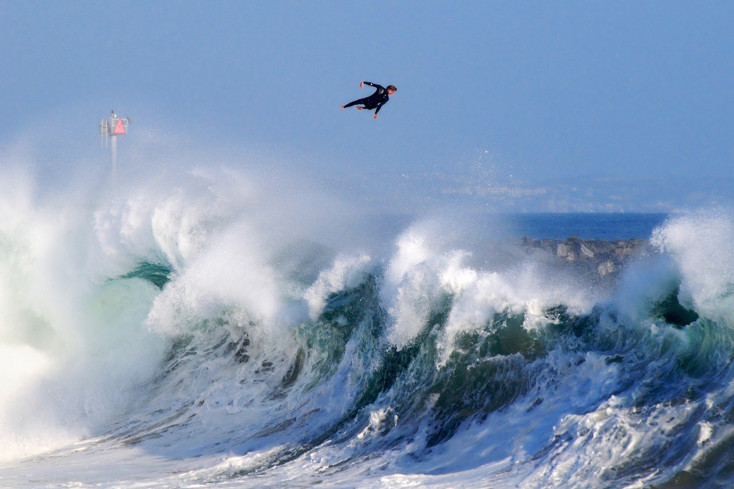 Bobby Okvist wings over a massive closeout at Wedge. Photo: Benjamin Ginsberg / Driftwood Photography Studios