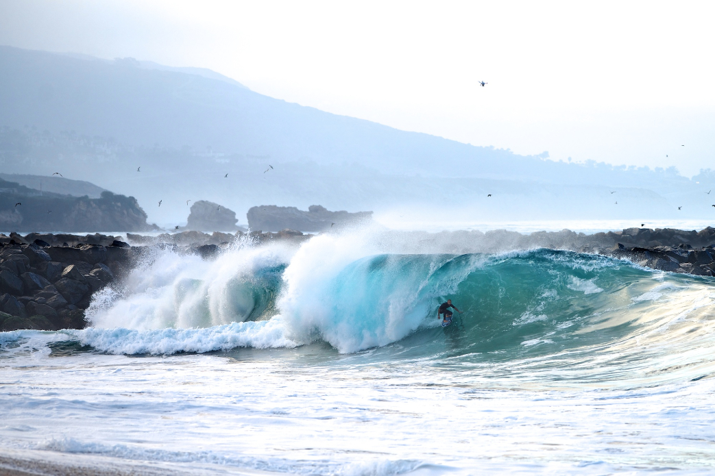 Stephan Figueiredo traveled all the way from Brazil to score this wave; we say well worth the miles. Photo: Benjamin Ginsberg / Driftwood Photography Studios