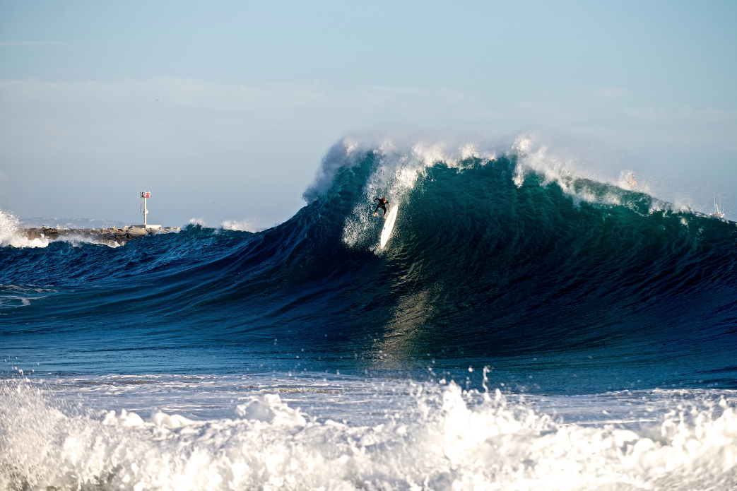 It\'s not easy to surf Wedge. Expect to get thrashed. Local grom and up-and-coming big-wave surfer Sage Burke is no stranger to taking a beating and paying his dues at spots like Wedge, Mavericks, and Todos Santos. Photo: Benjamin Ginsberg / Driftwood Photography Studios